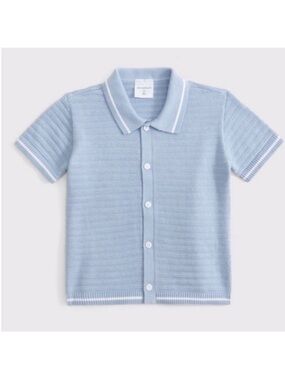 Abercrombie Kids Light Blue Knit Polo Cardigan for Kids, 13/14